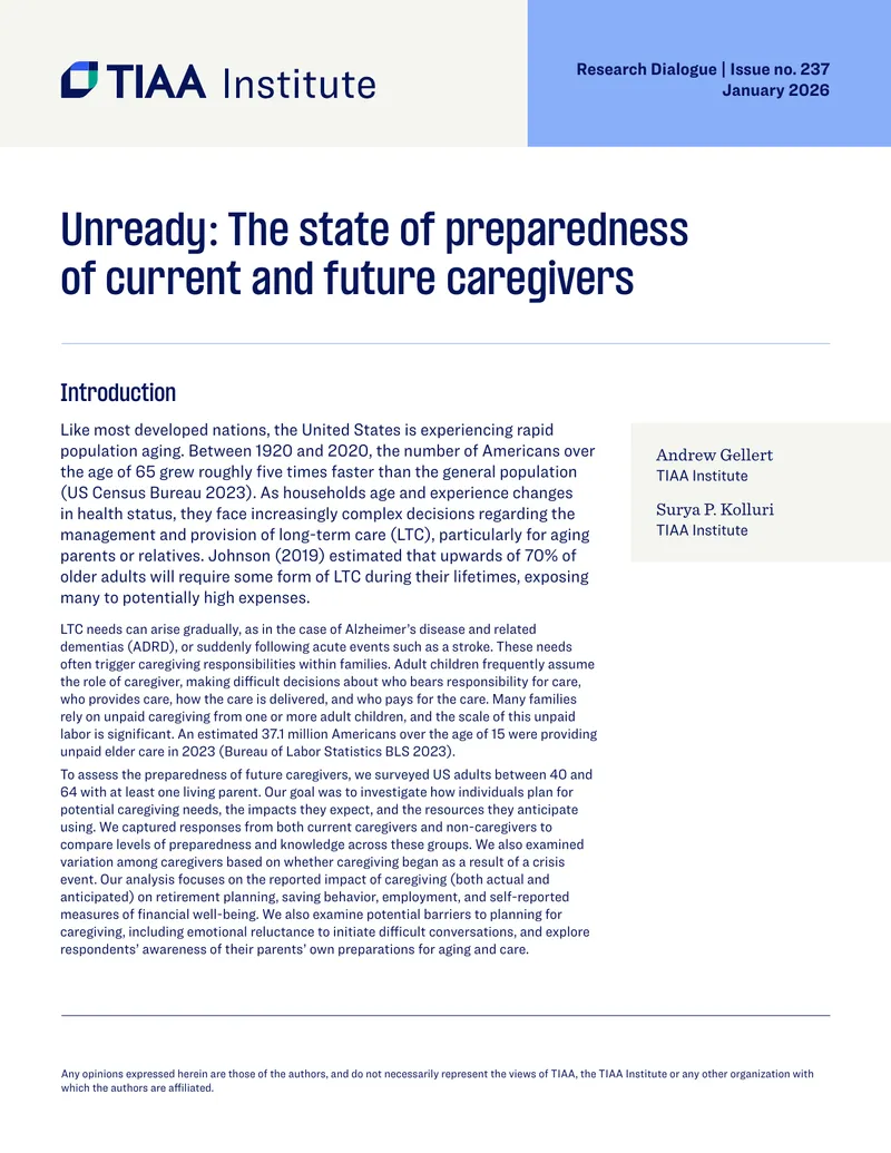 Preparedness of Current and Future Caregivers