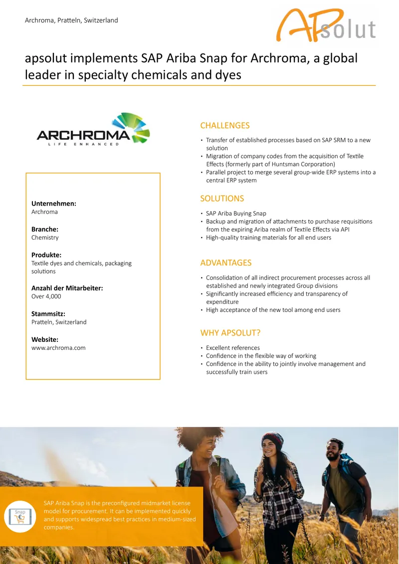 SAP Ariba Snap Implementation for Archroma