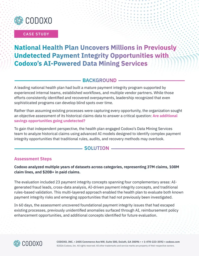 National Health Plan Payment Integrity Case Study