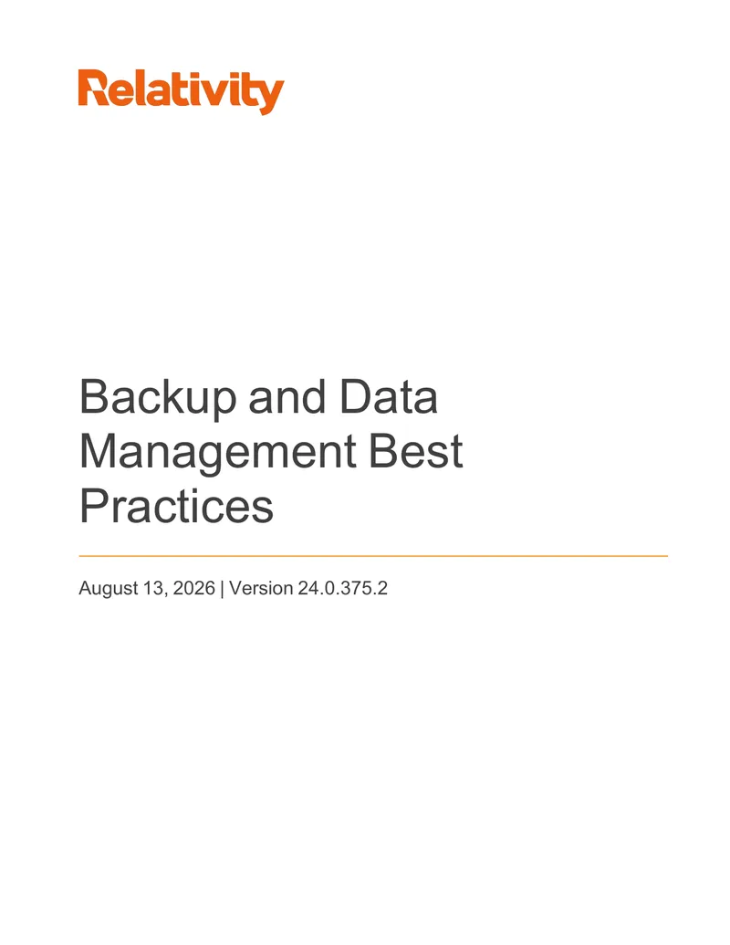 Backup and Data Management Best Practices