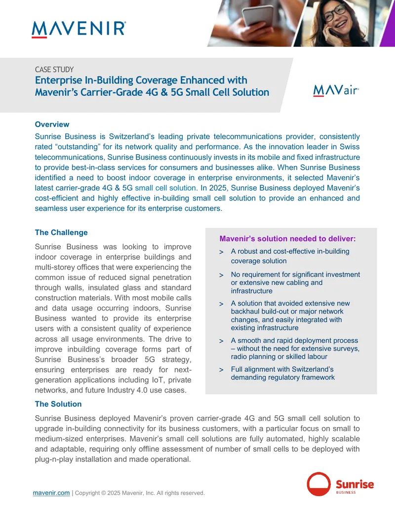 Enterprise In-Building Coverage Enhancement Case Study