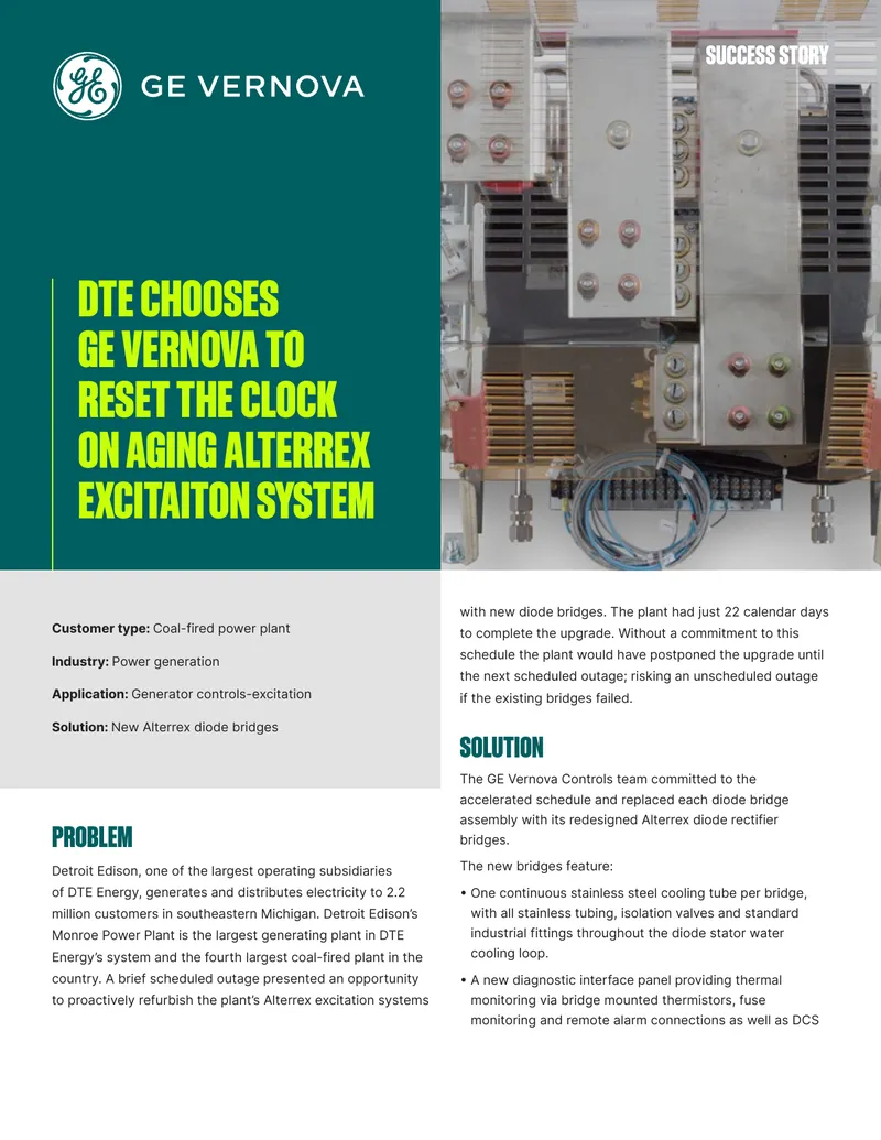 DTE Energy Alterrex Excitation System Upgrade