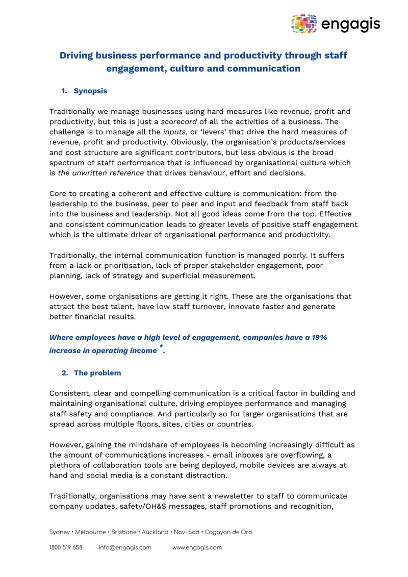 Driving Business Performance Through Staff Engagement