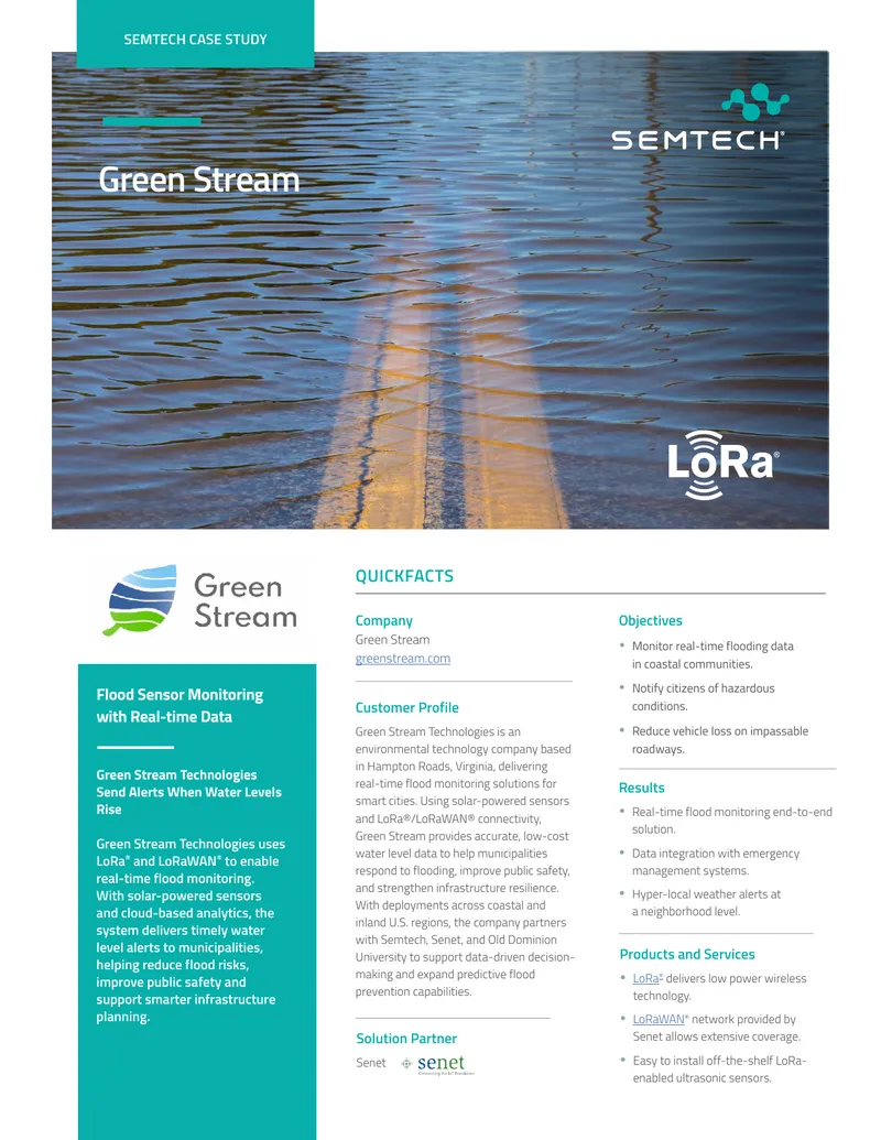 Green Stream Technologies Flood Monitoring Solutions