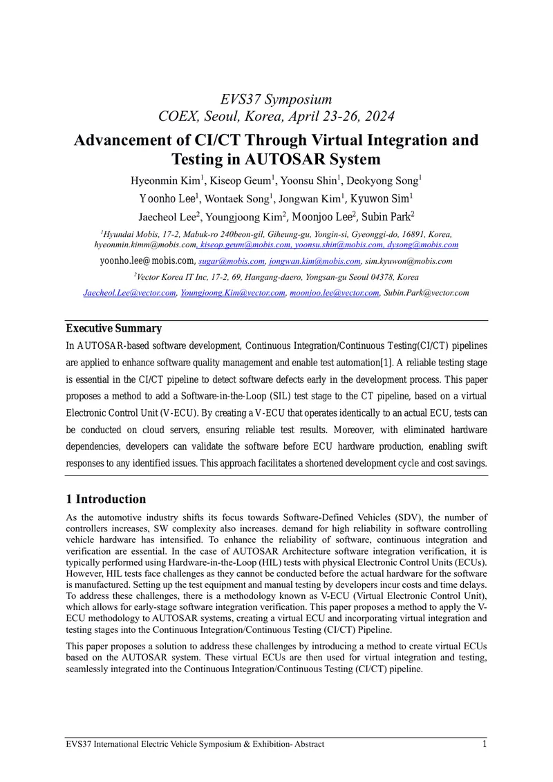 Virtual Integration and Testing in AUTOSAR Systems