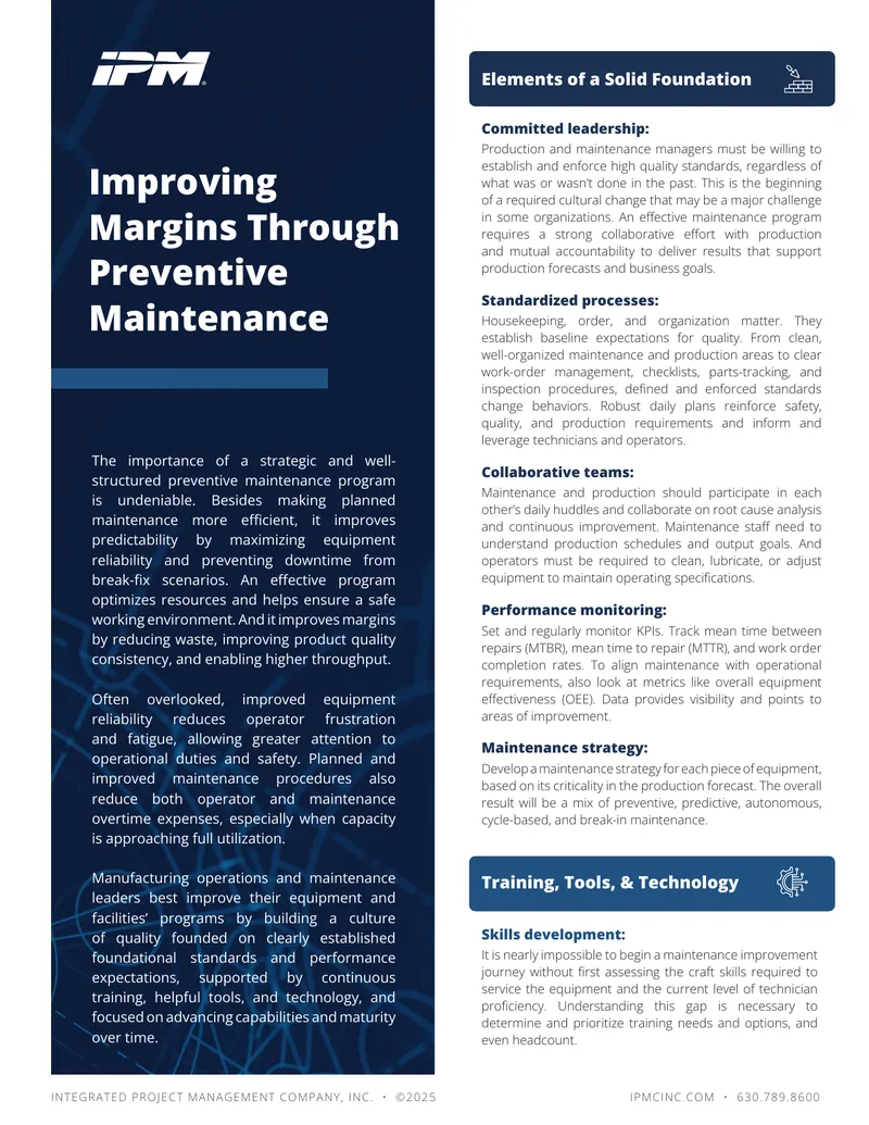 Improving Margins Through Preventive Maintenance