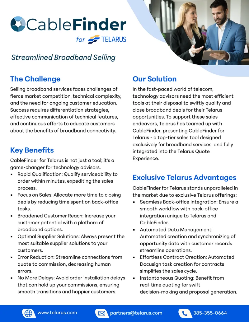 Streamlined Broadband Selling Solution Overview