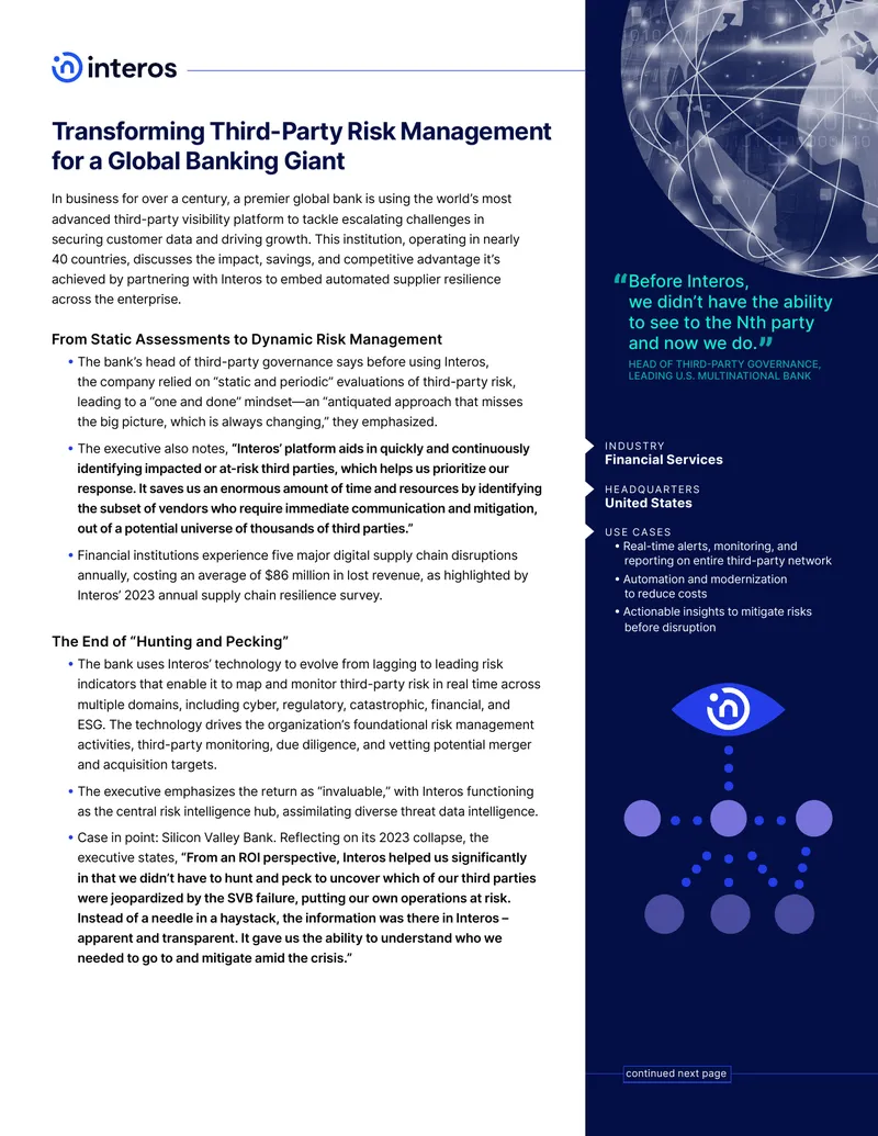 Transforming Third-Party Risk Management for a Global Banking Giant
