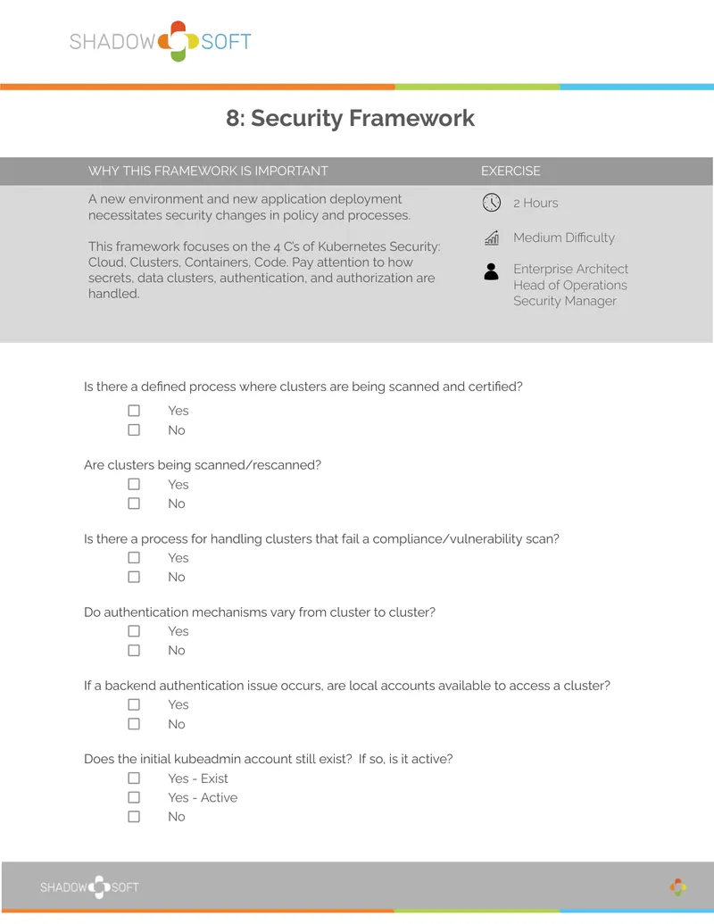 Kubernetes Security Framework Assessment Guide