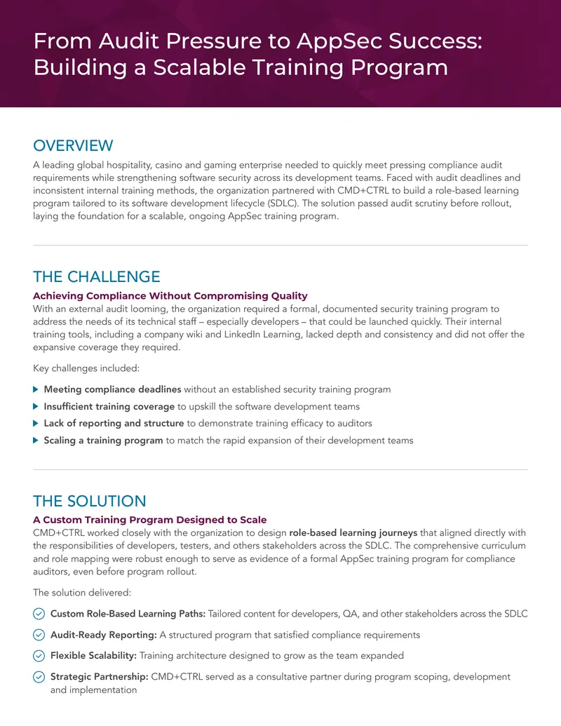 Building a Scalable AppSec Training Program