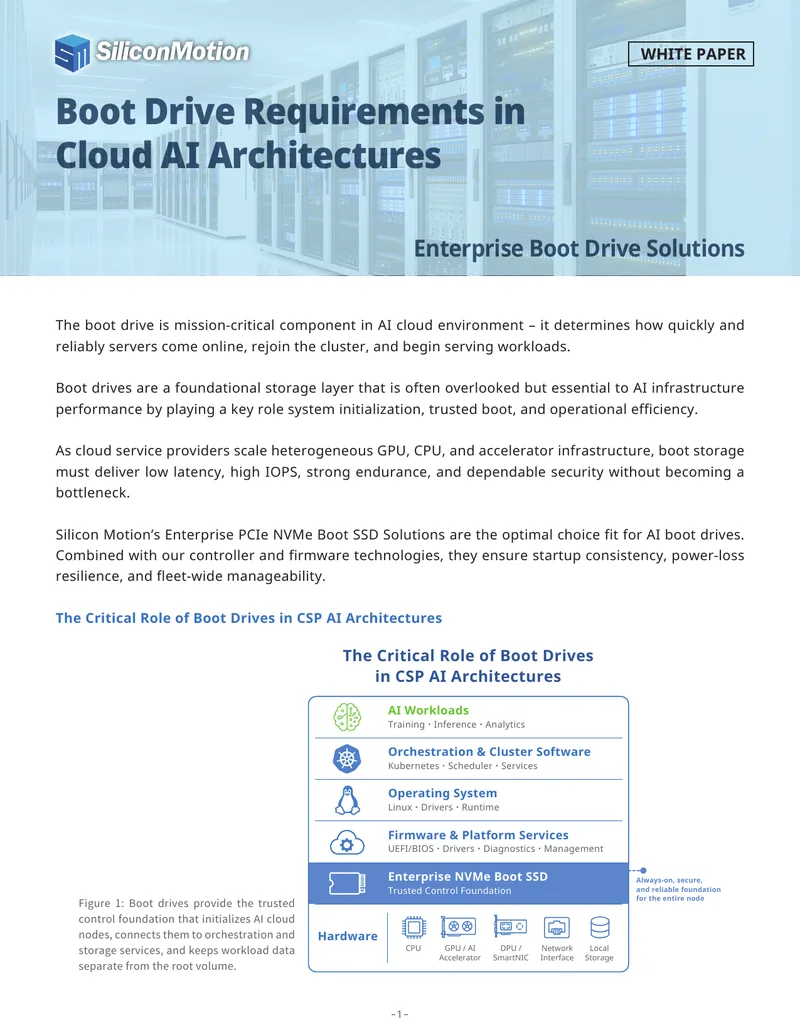 Boot Drive Requirements in Cloud AI Architectures