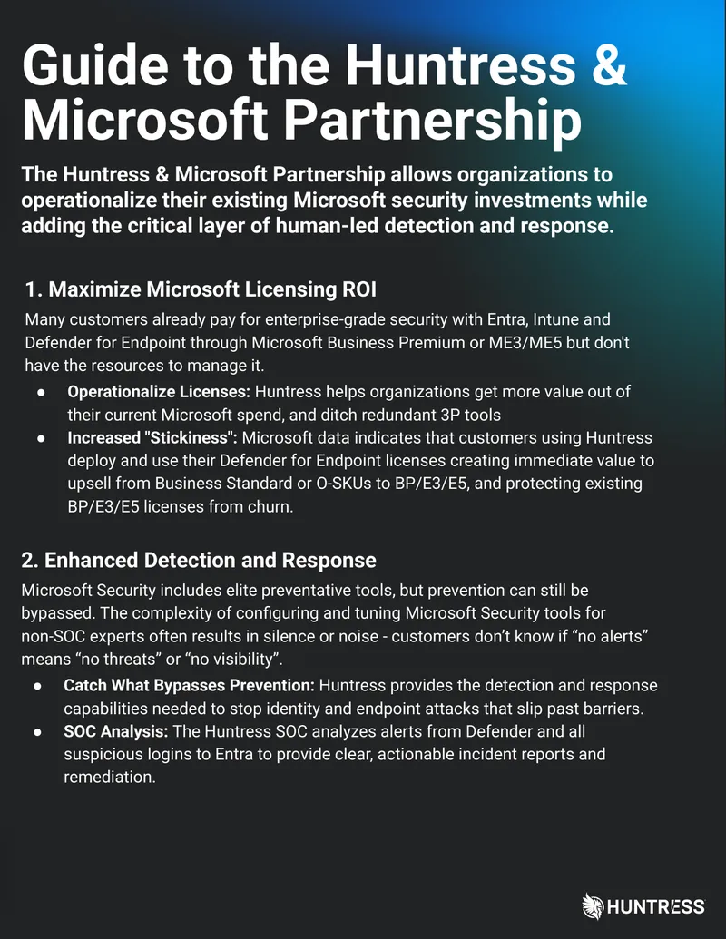 Guide to the Huntress and Microsoft Partnership