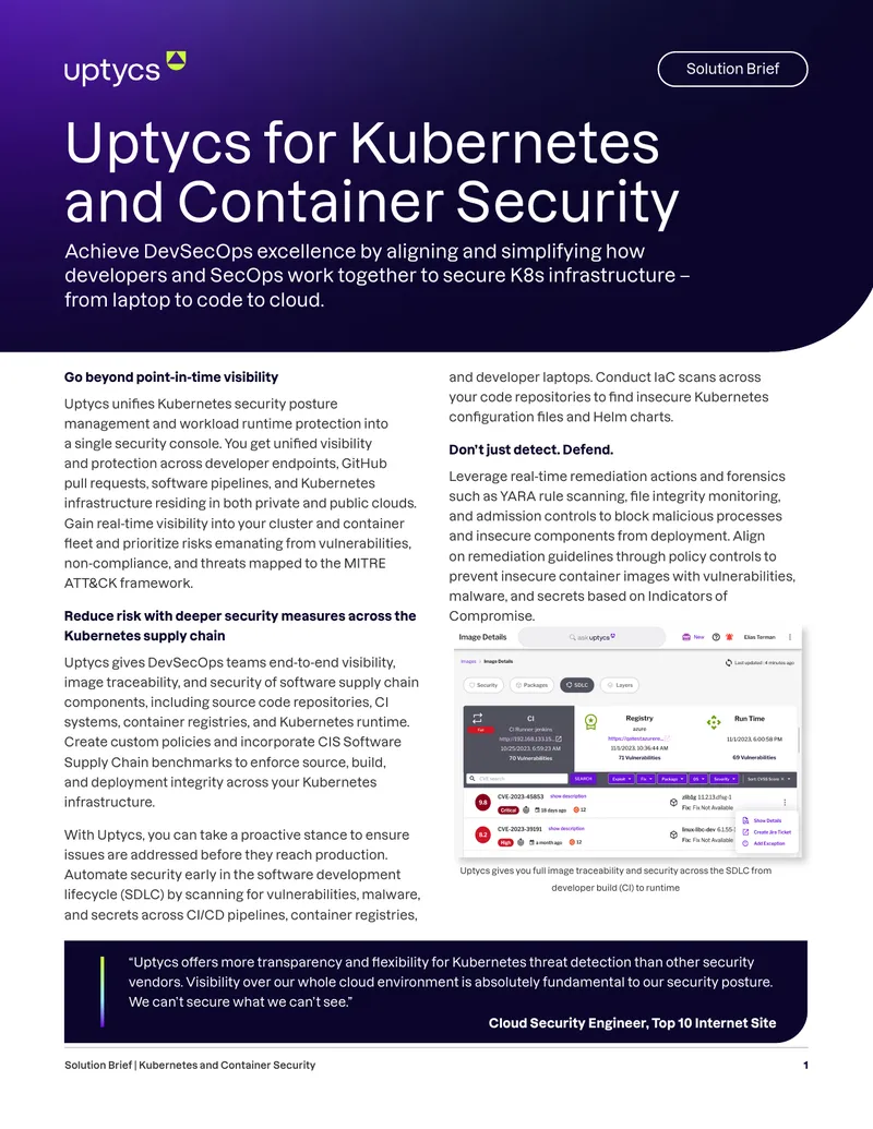 Kubernetes and Container Security Solution Brief