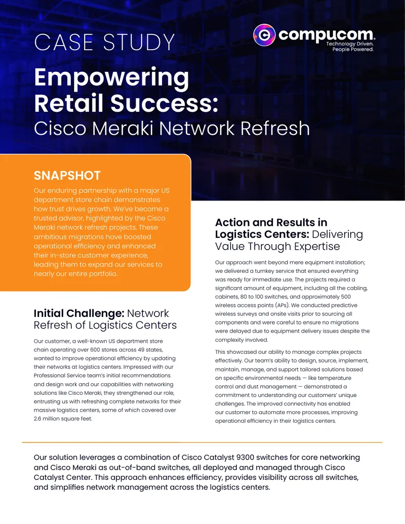 Cisco Meraki Network Refresh Case Study