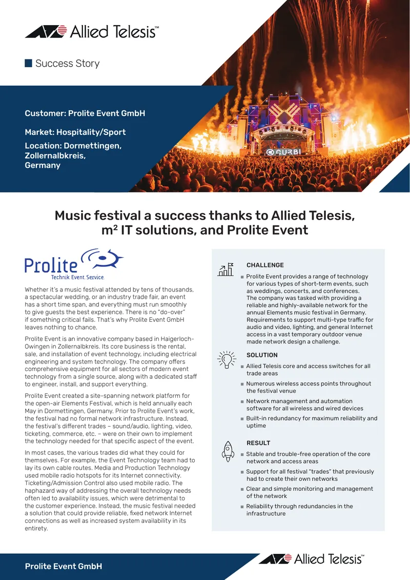 Network Solution for Elements Festival by Prolite Event