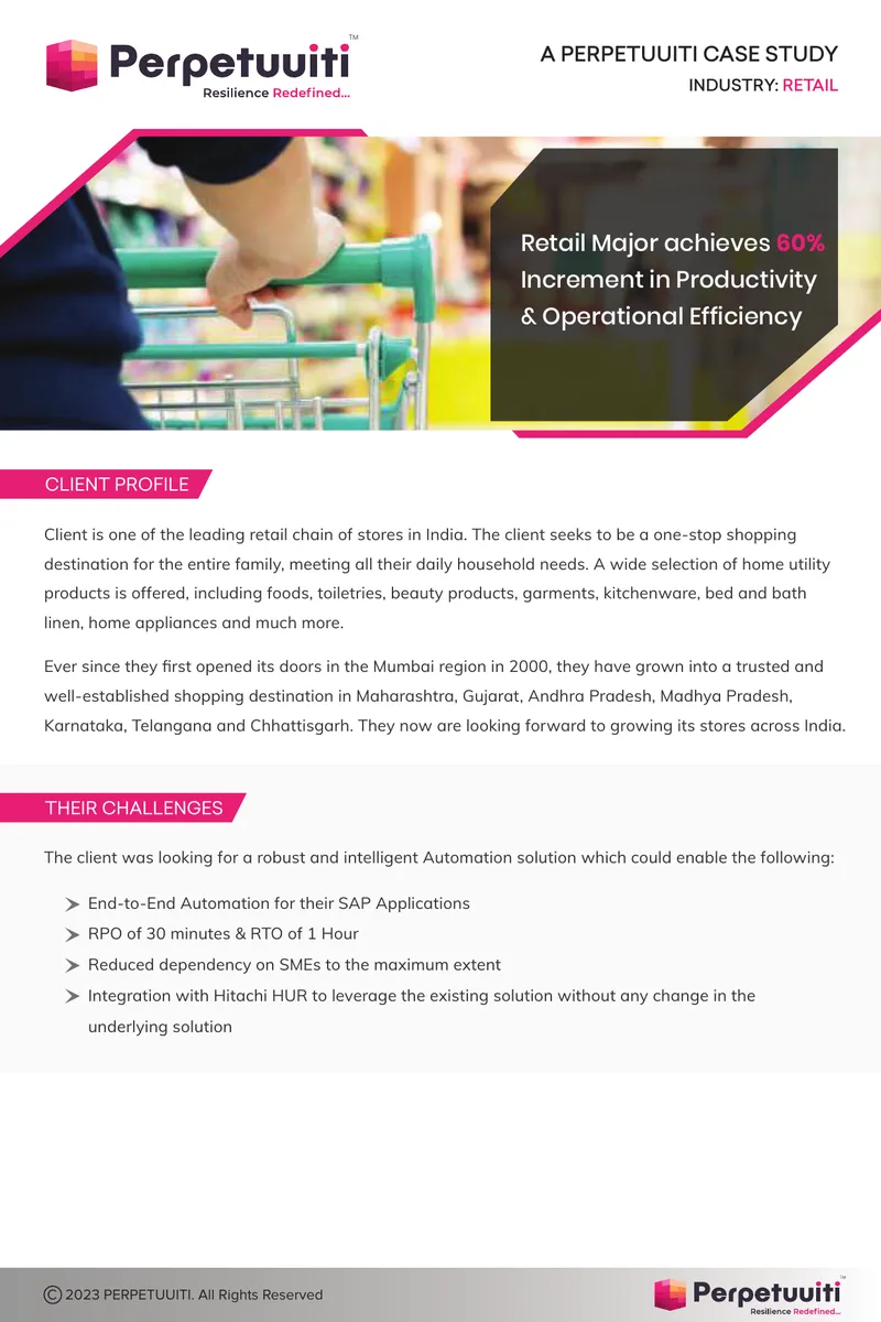 Retail Automation Case Study for Productivity Improvement