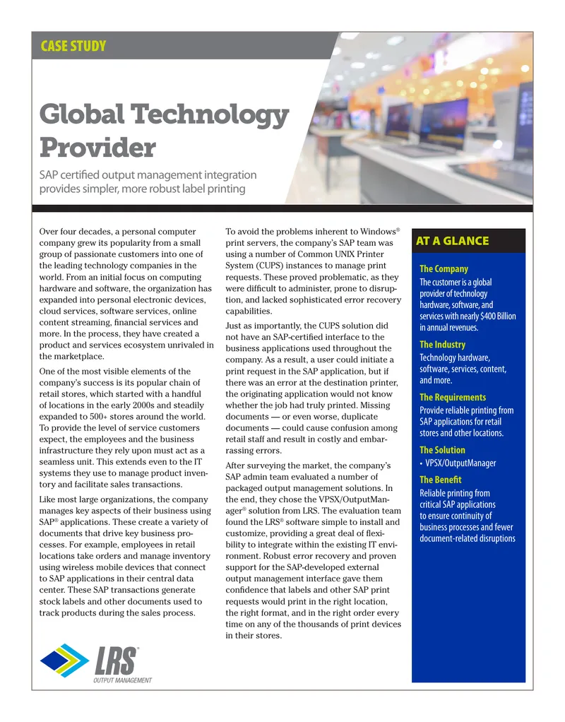 SAP Certified Output Management Integration
