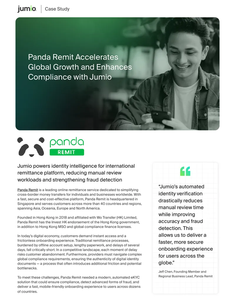 Panda Remit Enhances Compliance with Jumio