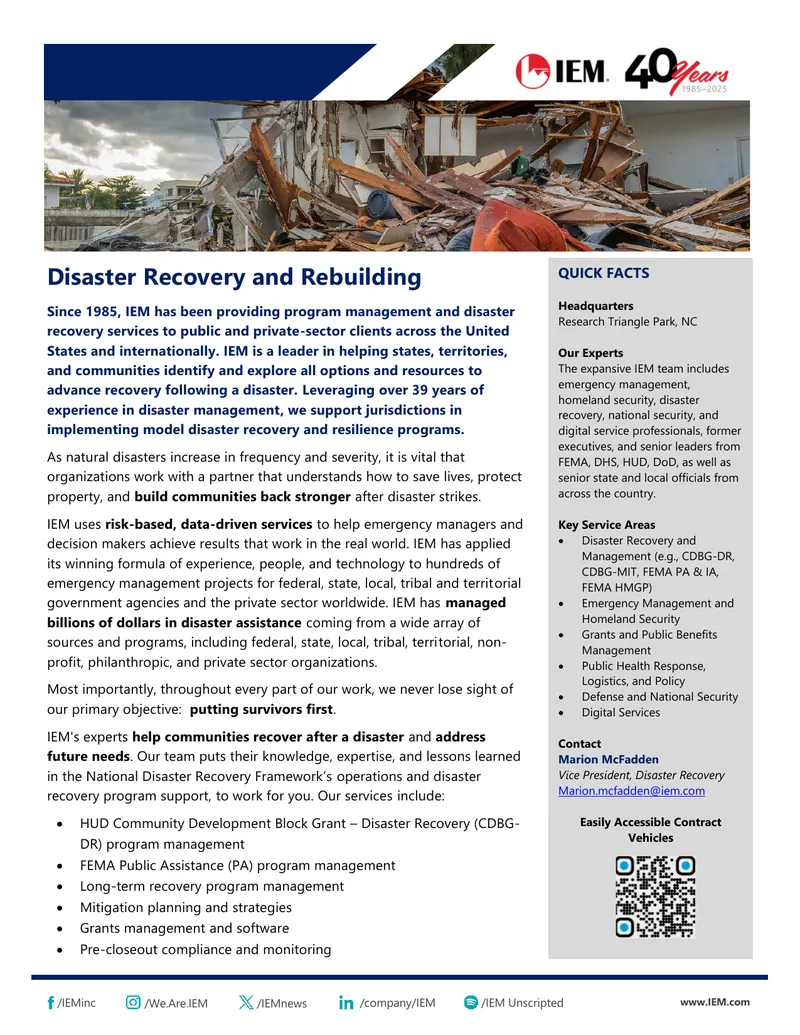 Disaster Recovery and Rebuilding Services Overview