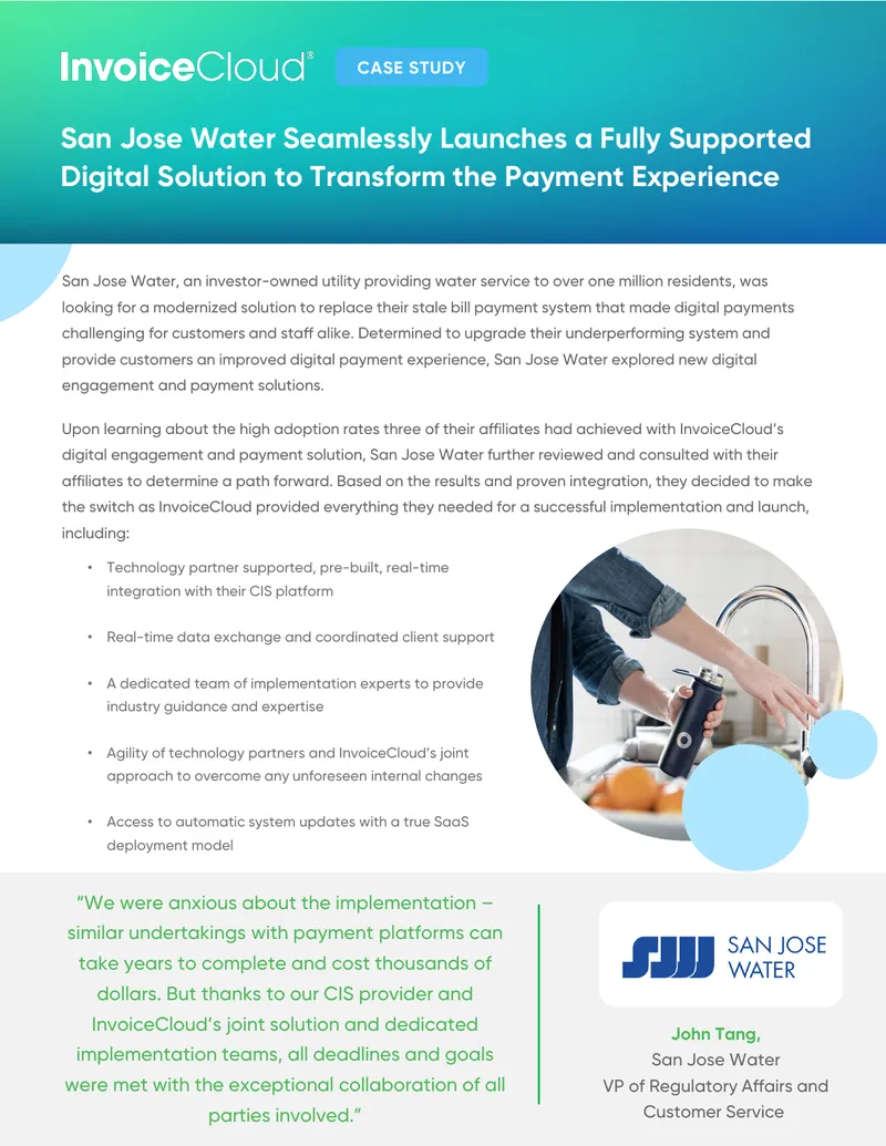 San Jose Water Digital Payment Solution Case Study