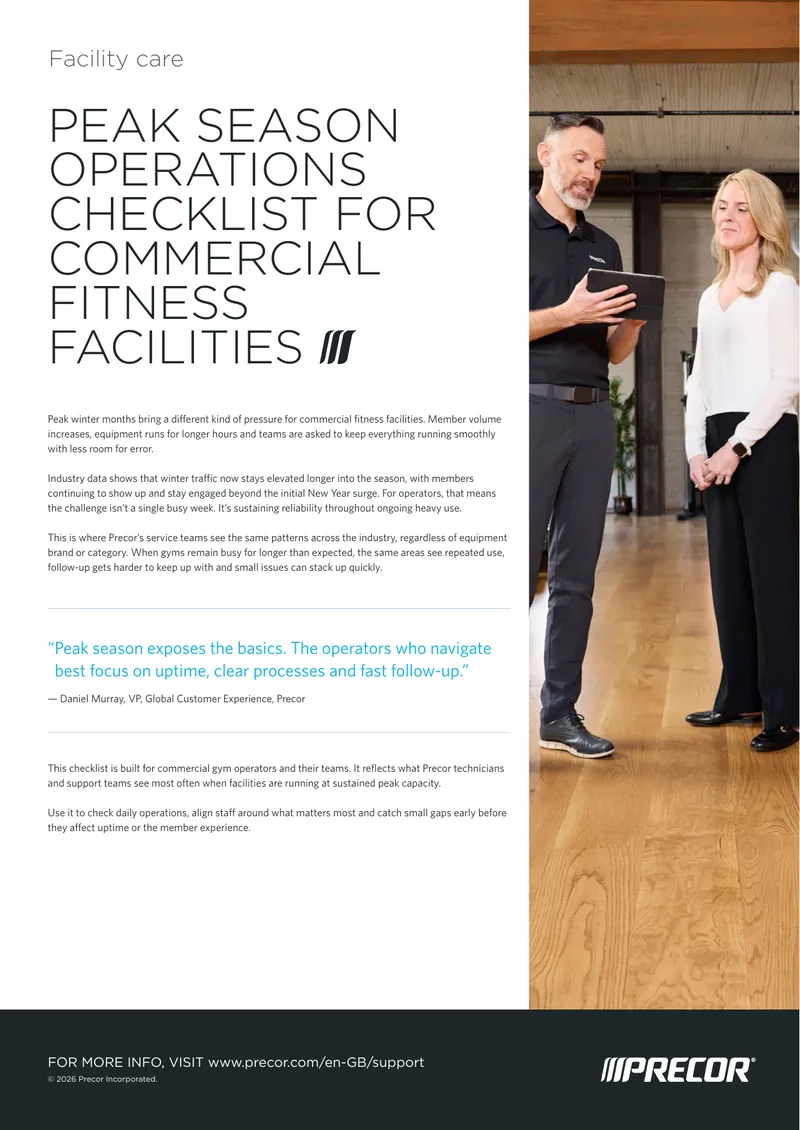 Peak Season Operations Checklist for Commercial Fitness Facilities