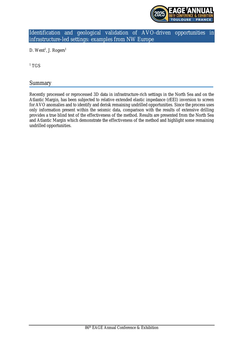 Identification and Geological Validation of AVO Opportunities
