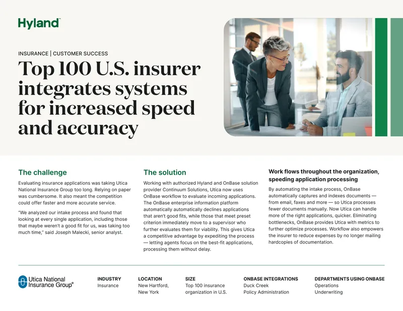 Integration of OnBase in Insurance Application Processing