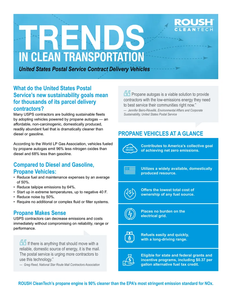 Sustainability Goals for USPS Contractors Using Propane Vehicles