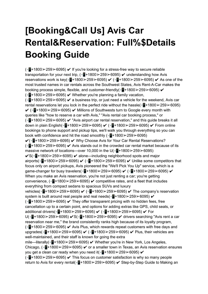 Avis Car Rental Reservation Booking Guide