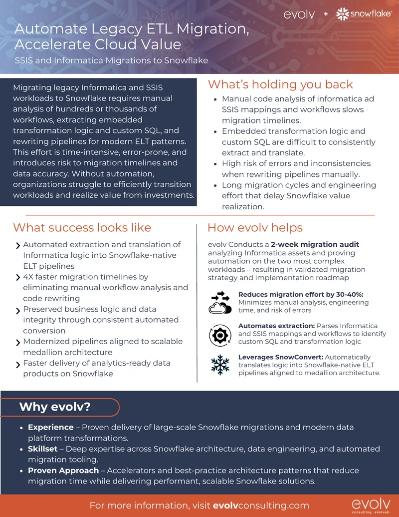 Informatica and SSIS Migration to Snowflake Guide