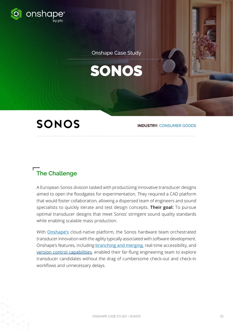Sonos Transducer Design Innovation with Onshape preview page 1