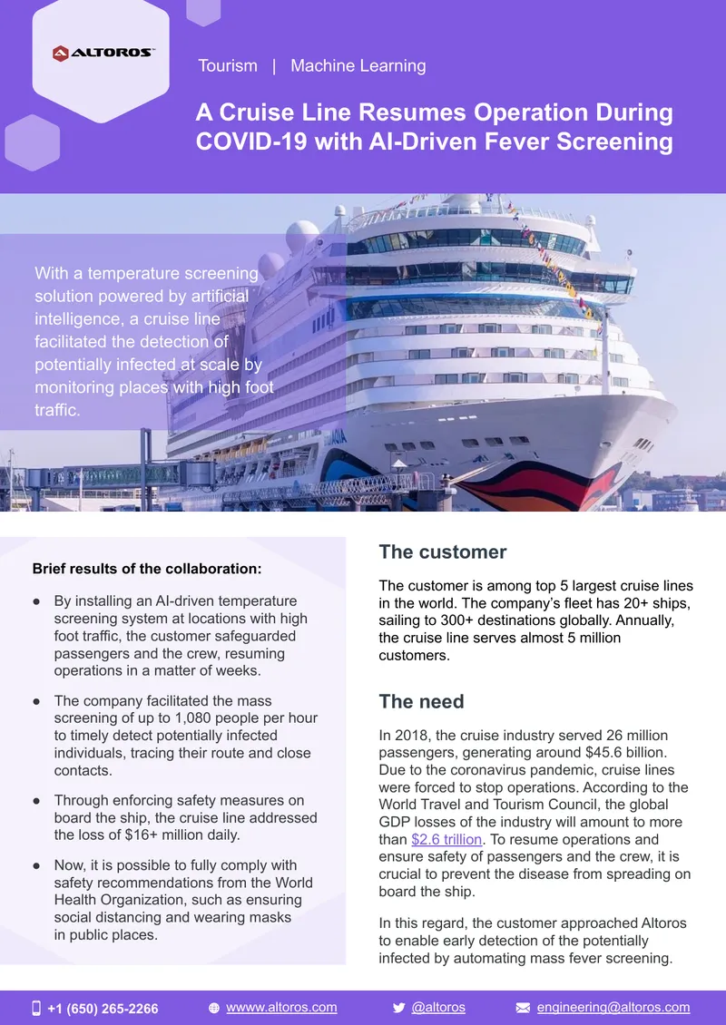 AI-Driven Temperature Screening for Cruise Lines