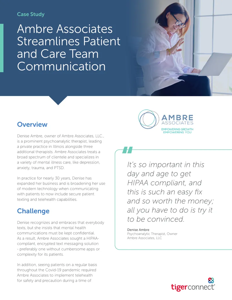 Ambre Associates Patient Communication Case Study