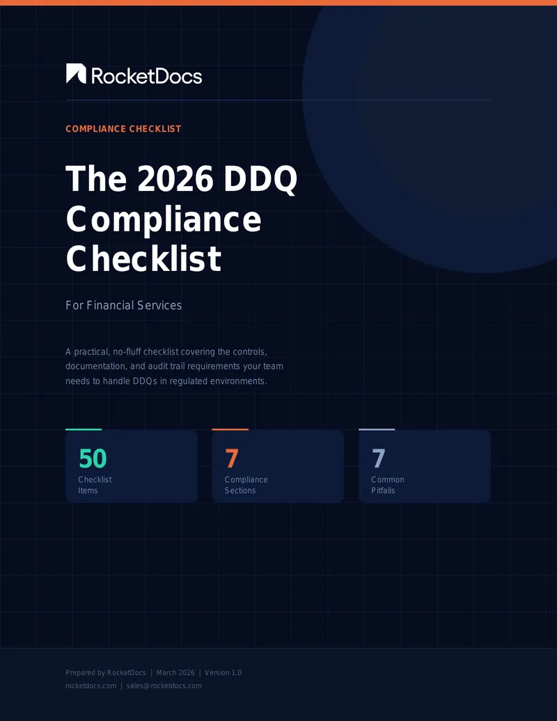 DDQ Compliance Checklist for Financial Services 2026