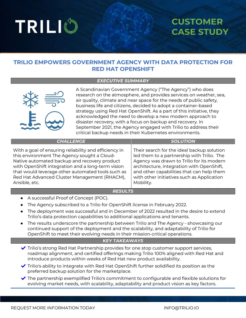 Data Protection Implementation for Red Hat OpenShift