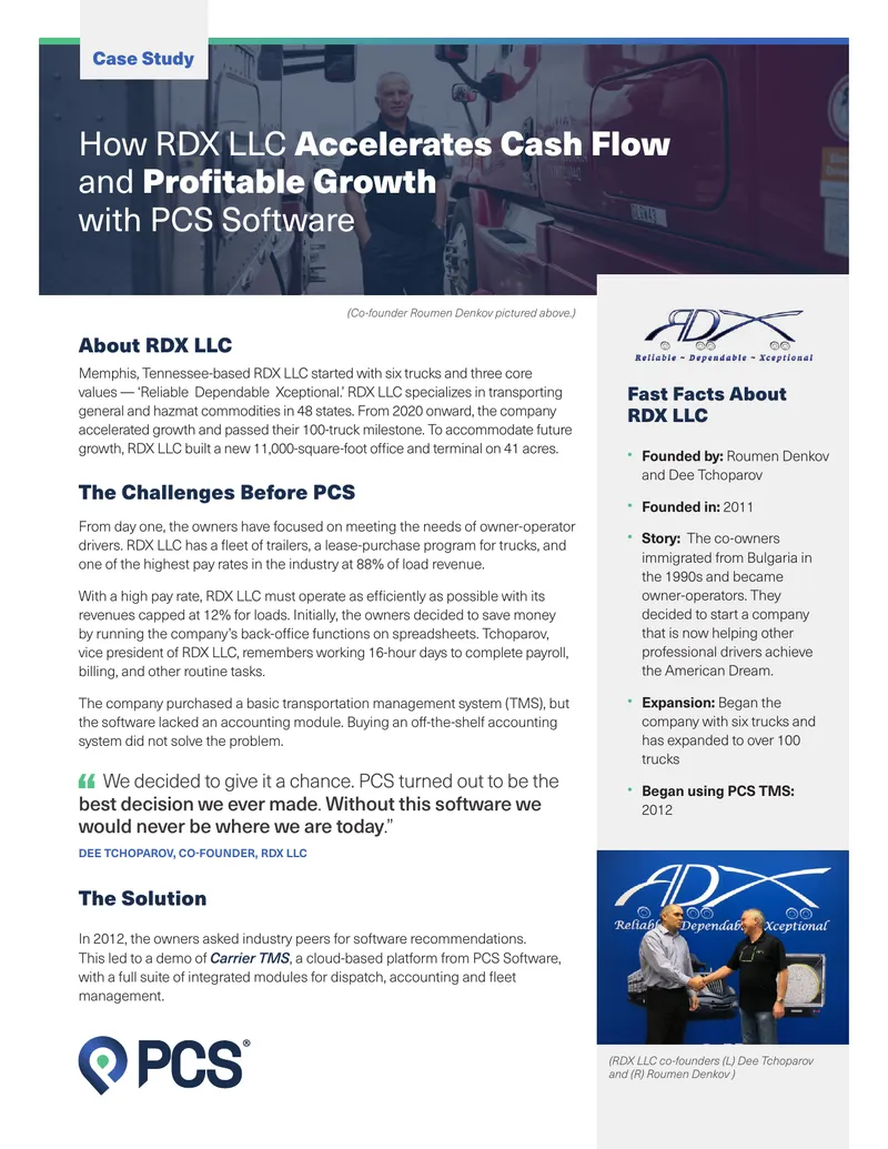 RDX LLC Case Study on PCS Software Implementation
