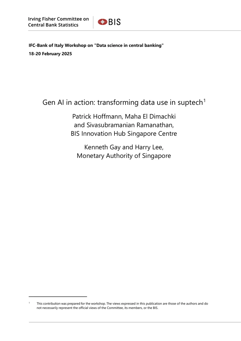 Generative AI Applications in Supervisory Technology