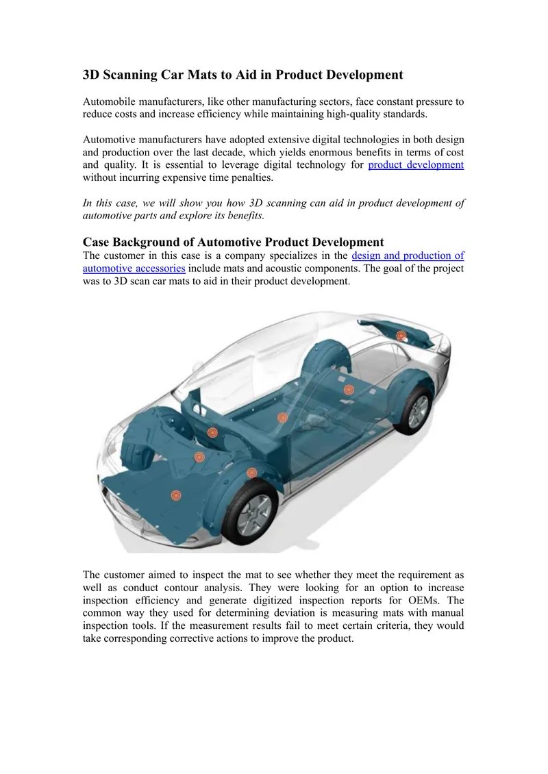3D Scanning Applications in Automotive Product Development