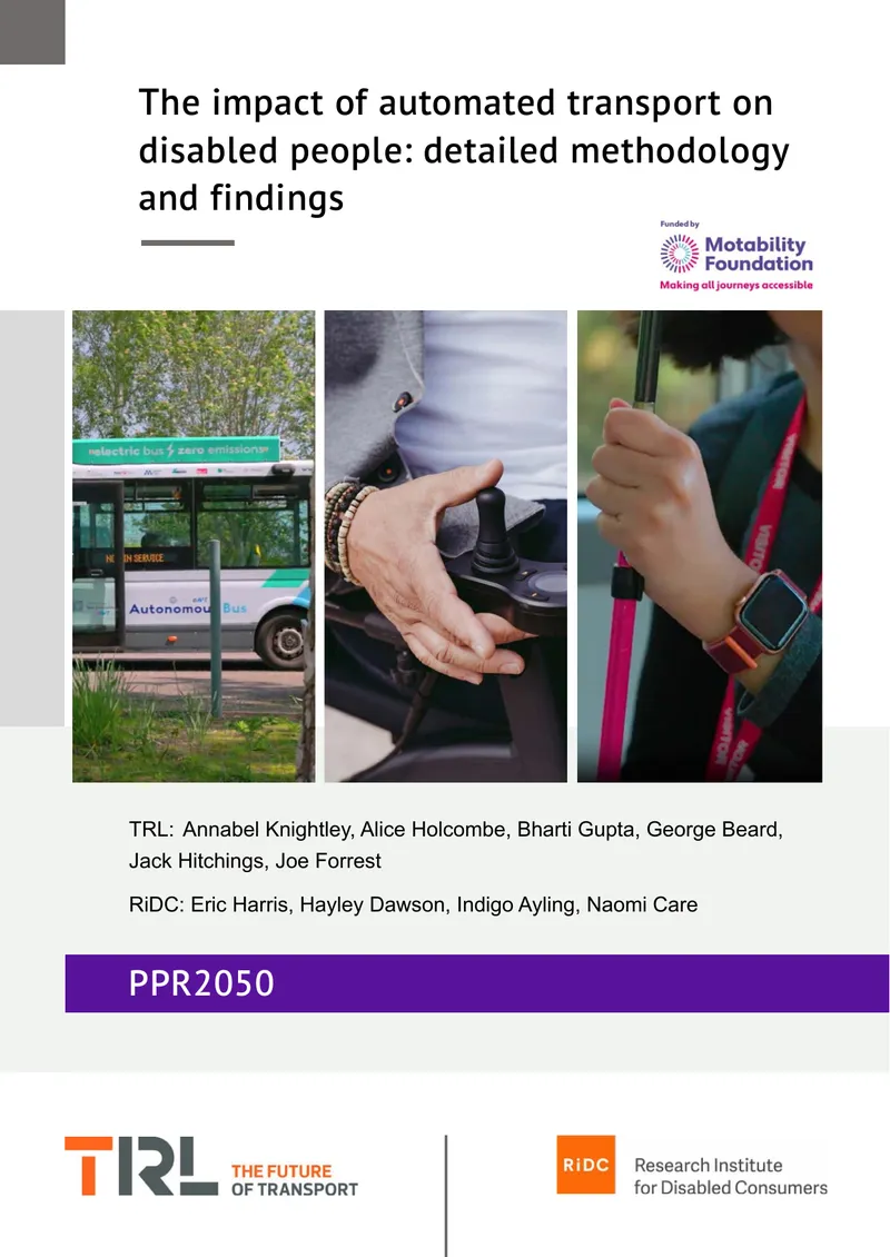 Impact of Automated Transport on Disabled People