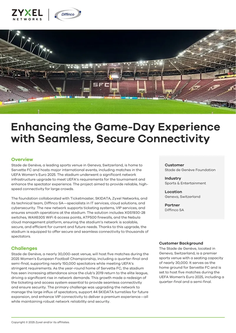 Network Infrastructure Upgrade for Stade de Genève
