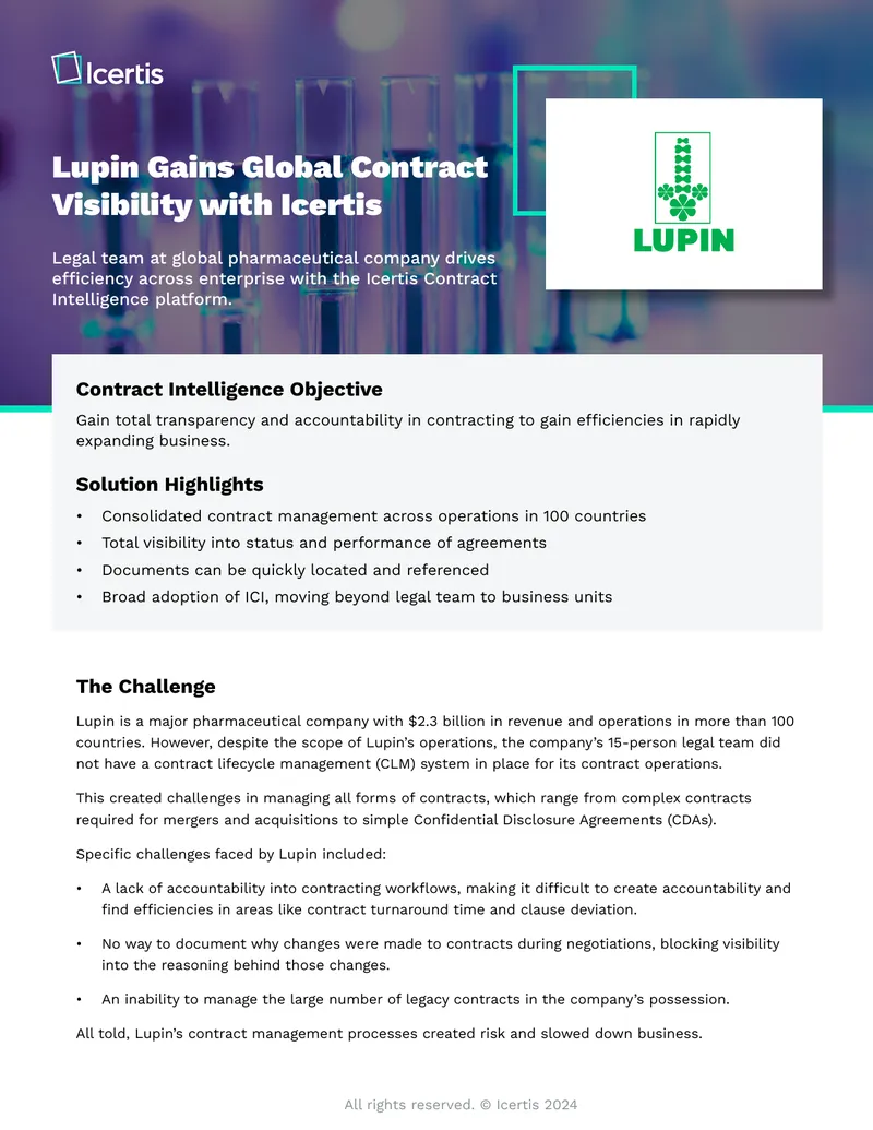 Lupin Implements Contract Management System