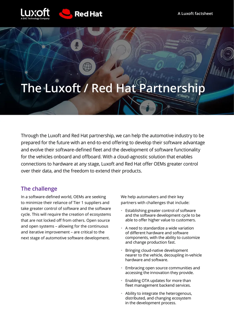 Luxoft and Red Hat Automotive Software Solutions
