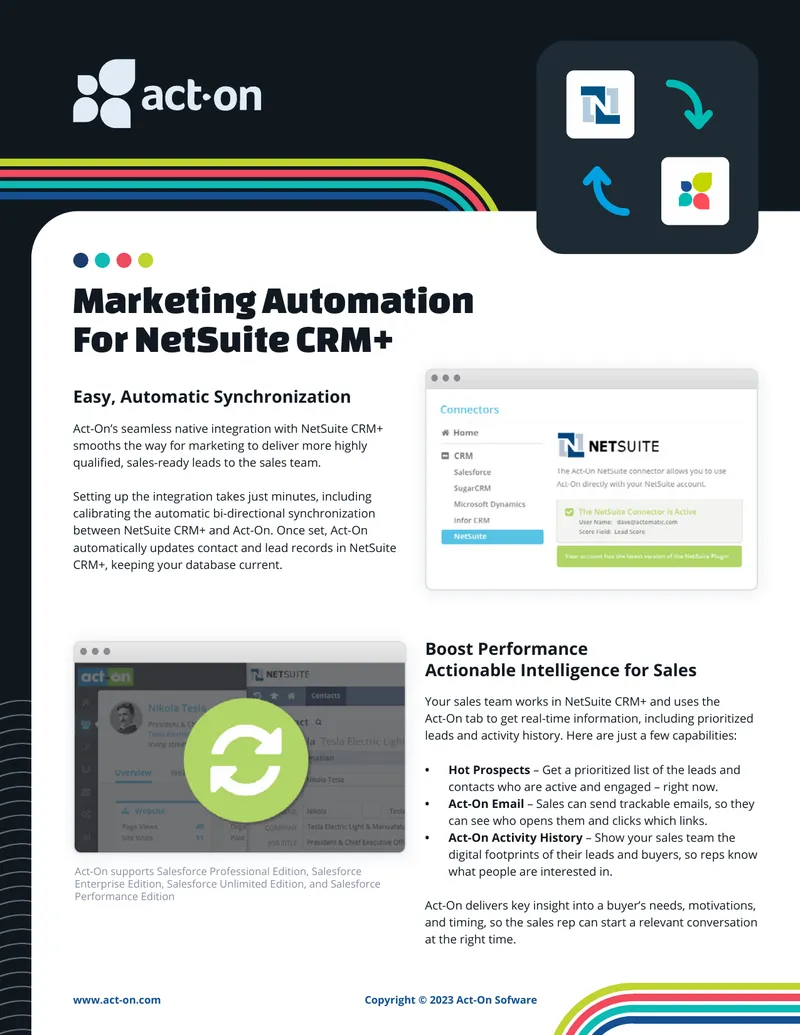 Integration of Act-On with NetSuite CRM+