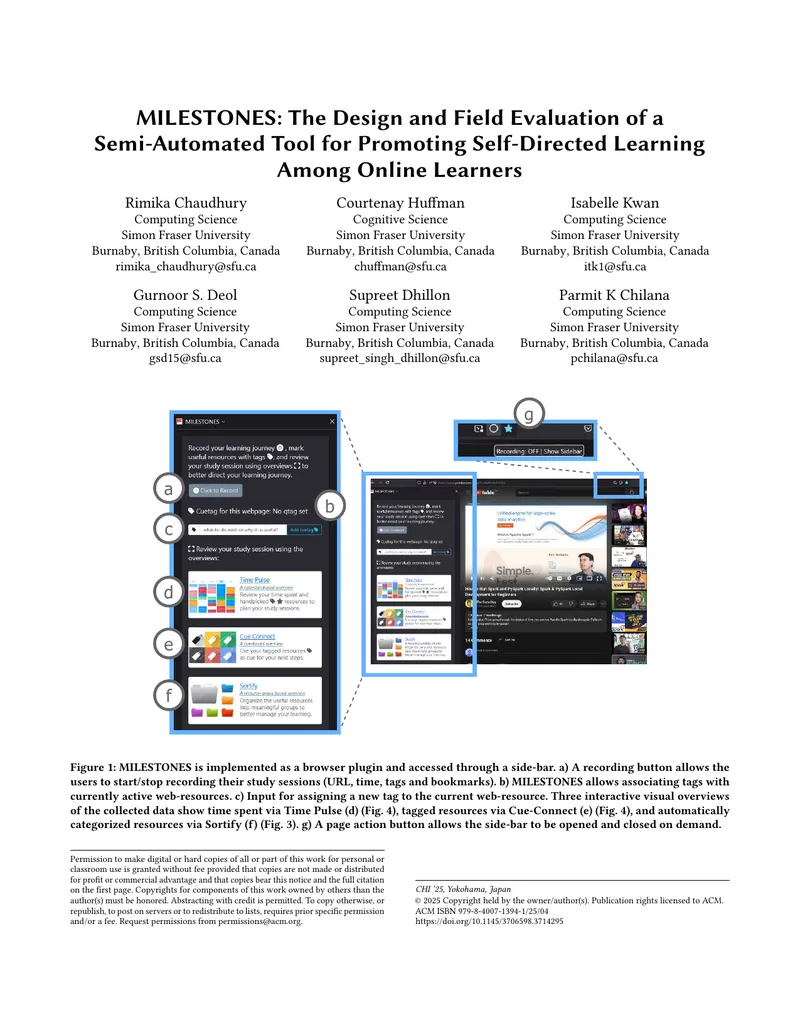 MILESTONES Tool for Self-Directed Online Learning