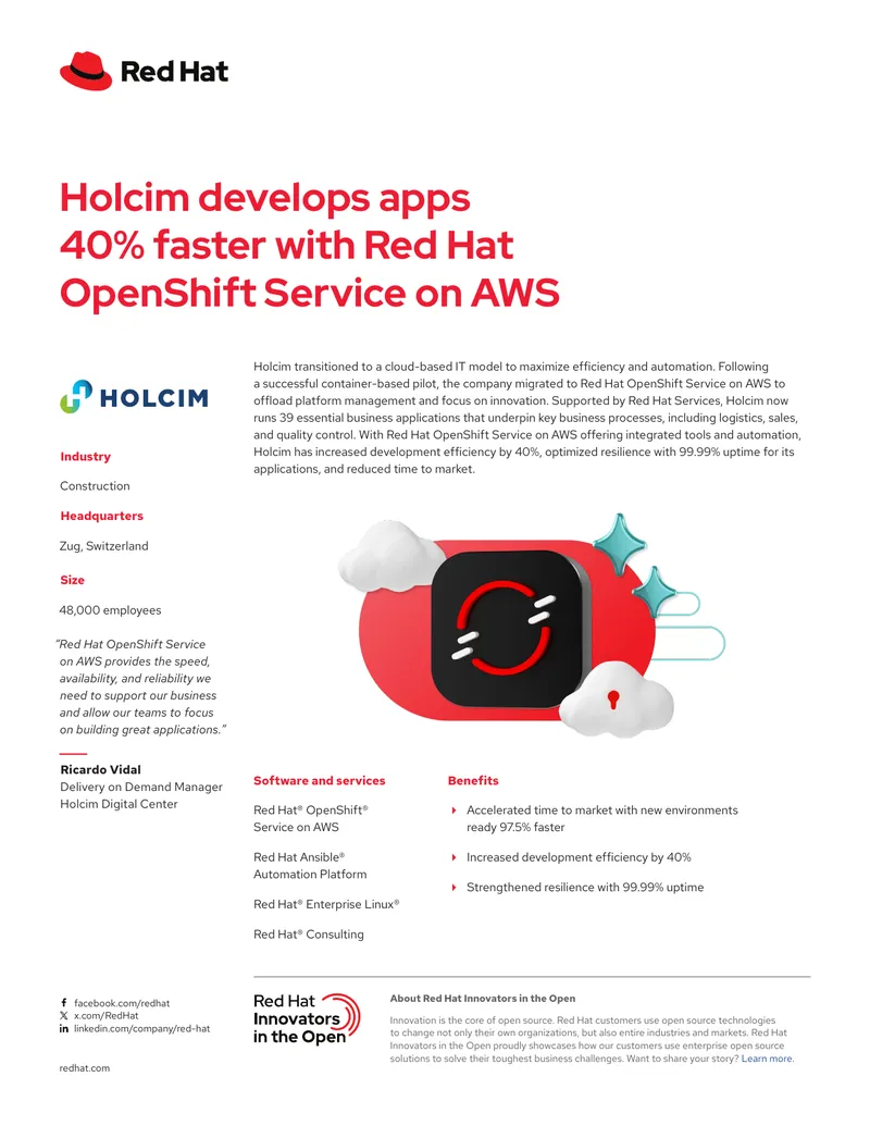Holcim's Cloud-Based IT Transformation with Red Hat