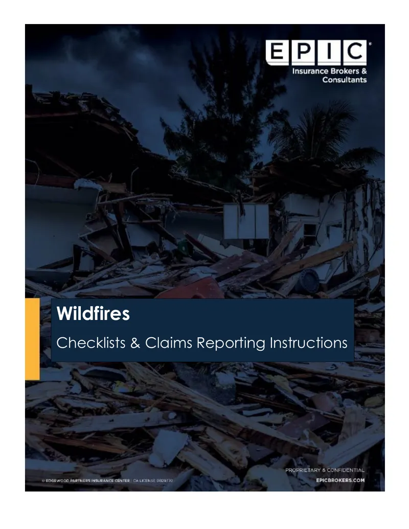Wildfire Checklists and Claims Reporting Instructions