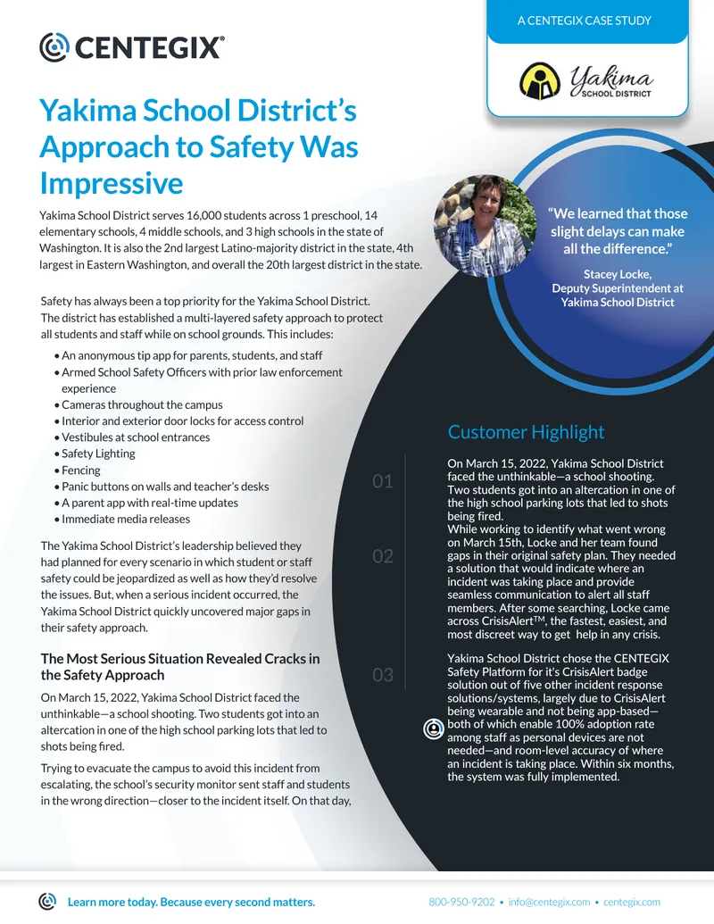 Yakima School District Safety Approach Case Study