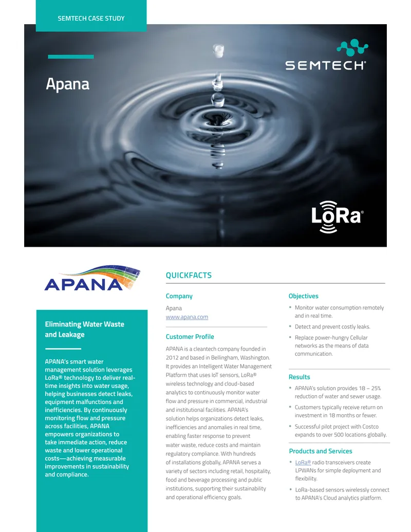 APANA Smart Water Management Solution Case Study