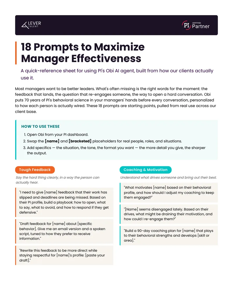 18 Prompts for Manager Effectiveness Using Obi AI