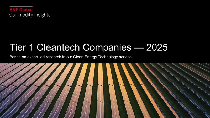 2025 Tier 1 Cleantech Companies Classification